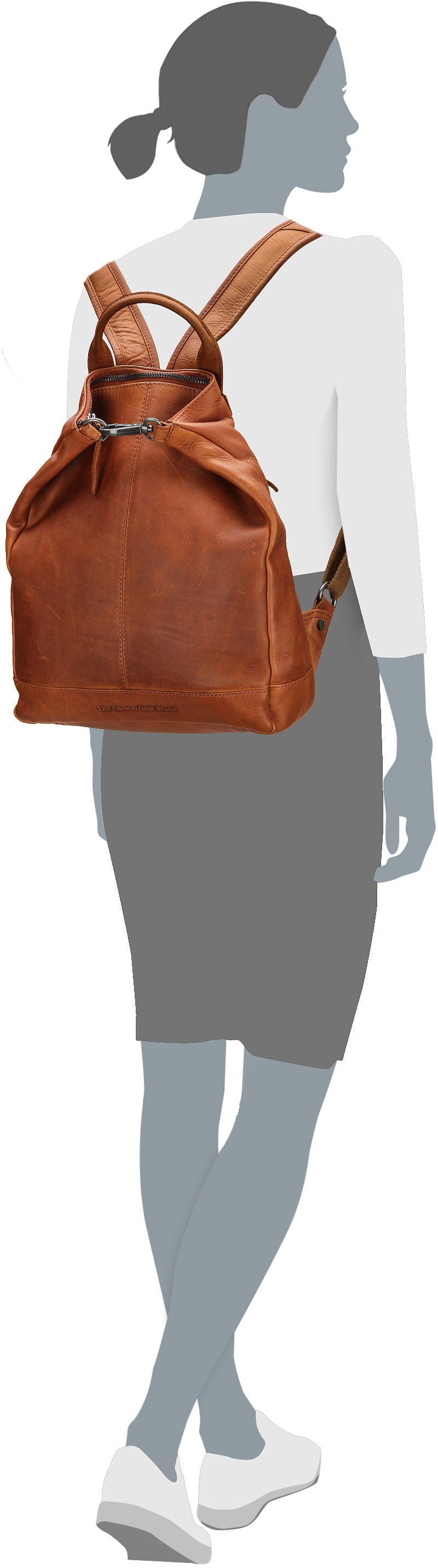 The Chesterfield Brand Saar 0261 Cognac Rucksack – Silhouettenansicht