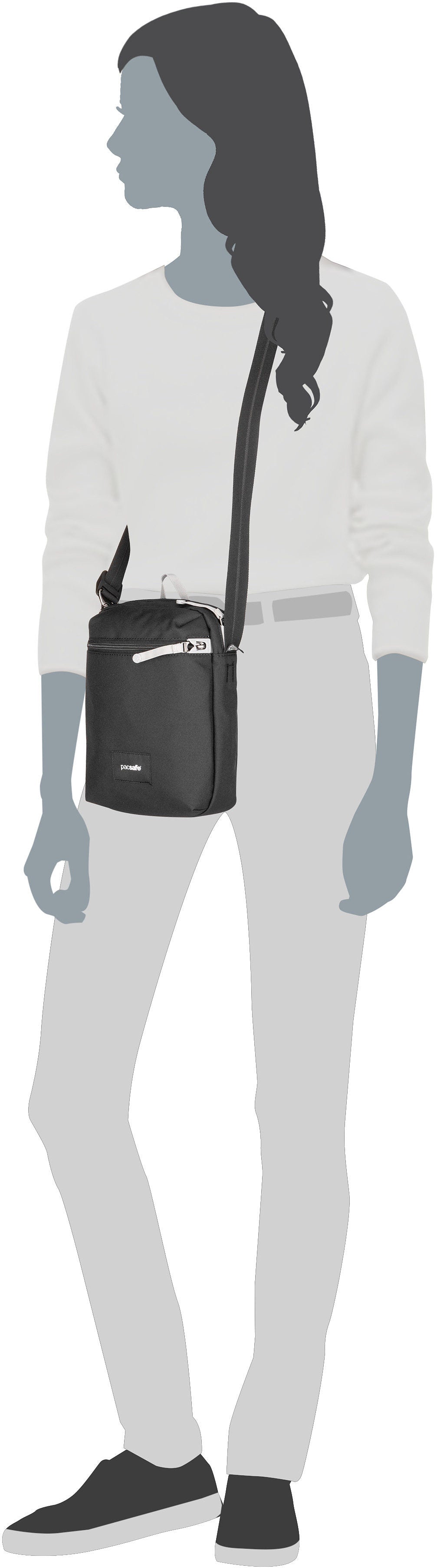 Pacsafe GO Festival Stone Crossbody Bag – Silhouettenansicht