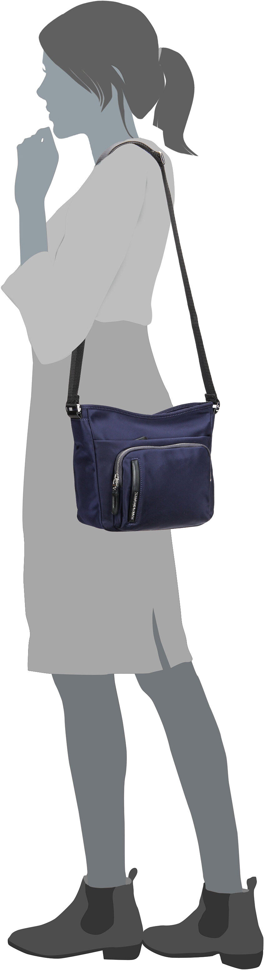 Mandarina Duck Hunter VCT45 Beaver Crossbody Bag – Silhouettenansicht