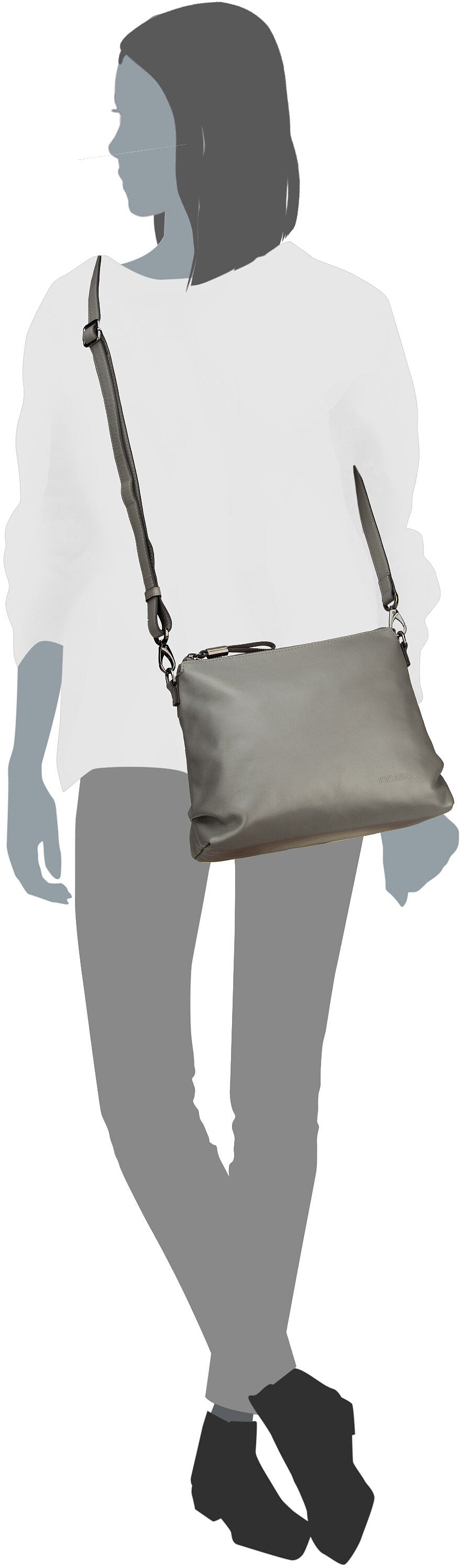 Picard Bella 7244 Granite Crossbody Bag – Silhouettenansicht