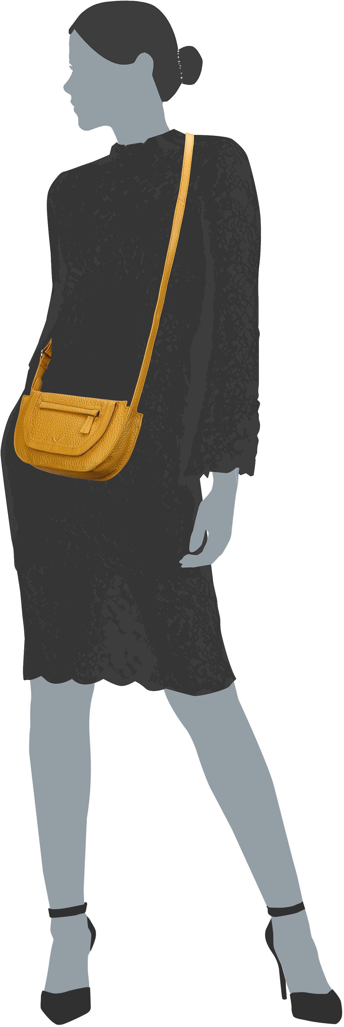 Voi Hirsch Marina Mango Crossbody Bag – Silhouettenansicht