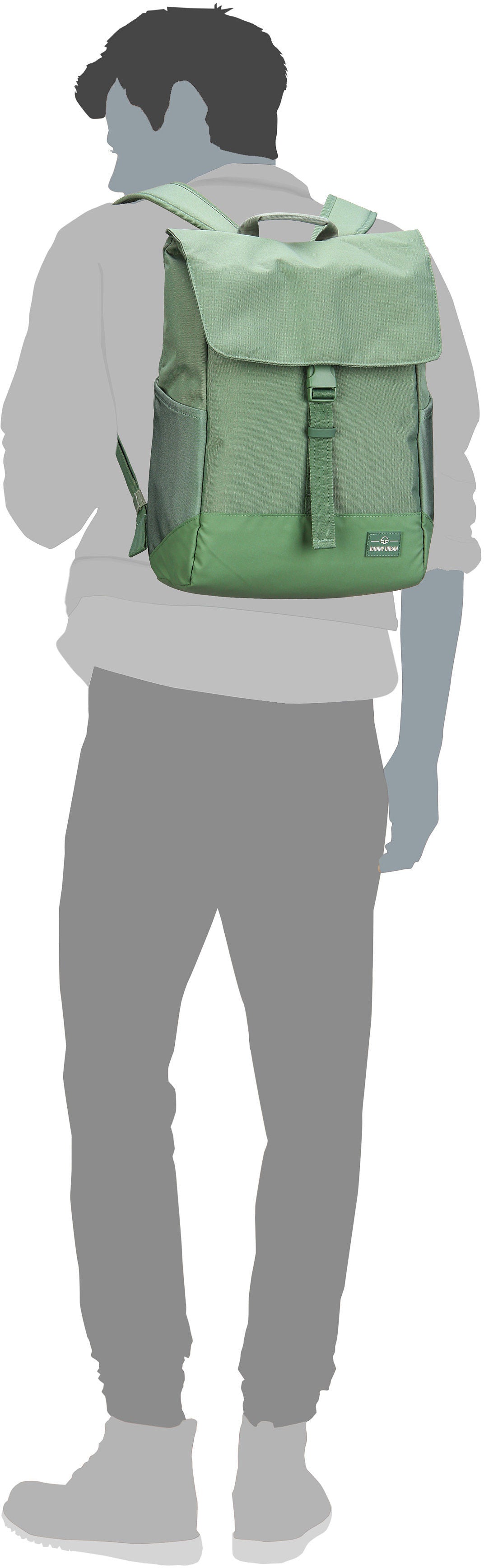 Johnny Urban Mika Sand-Grau Rucksack – Silhouettenansicht