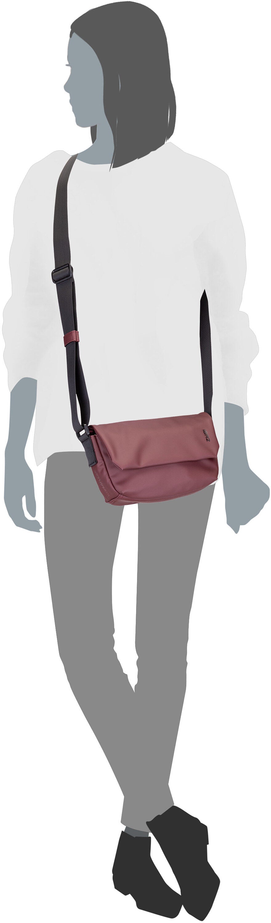 zwei Cargo CA40 Metallic-Stone Crossbody Bag – Silhouettenansicht
