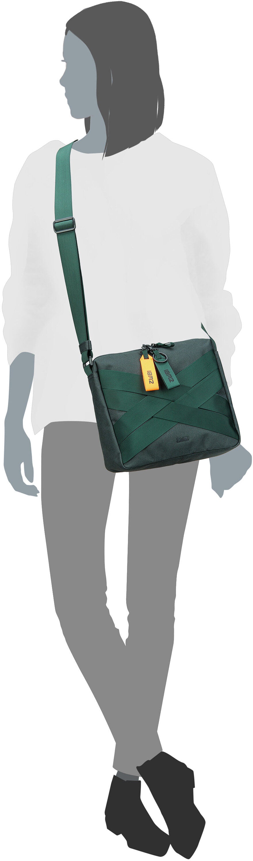 zwei Alex AL100 Stone Crossbody Bag – Silhouettenansicht