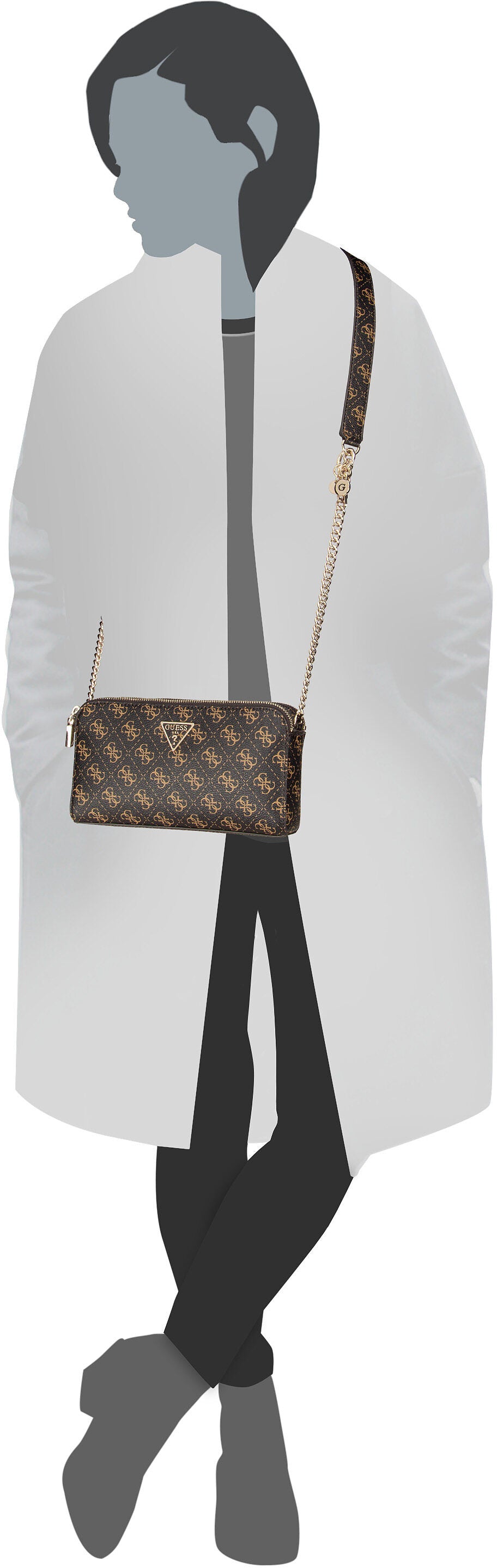 Guess Eco Erica EQ51012 Cream Abendtasche – Silhouettenansicht