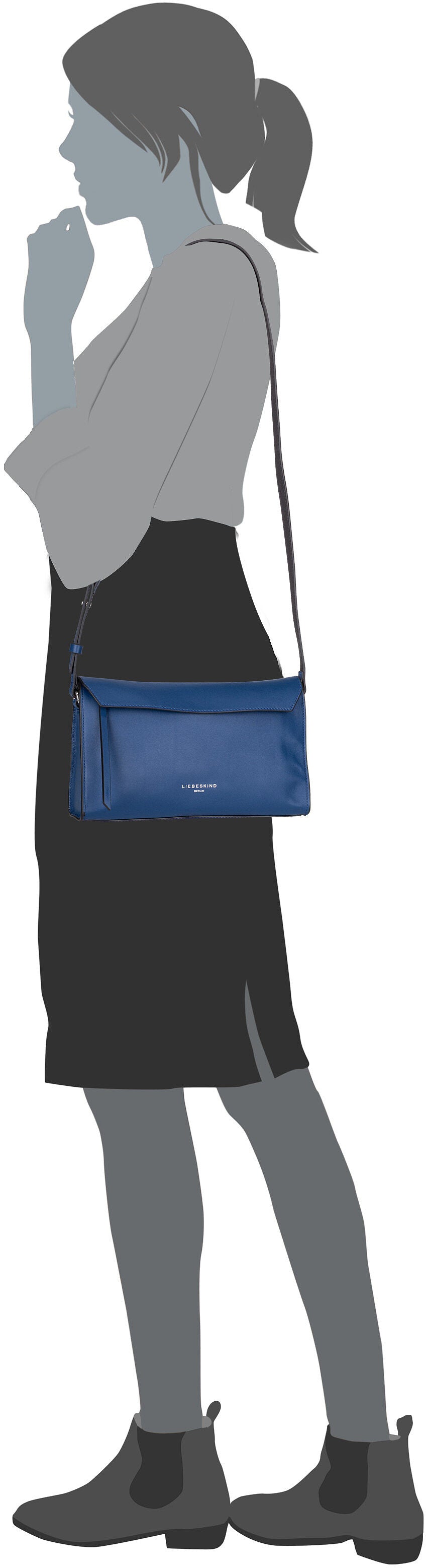 Liebeskind Berlin Lora 2151991 Berlin Blue Crossbody Bag – Silhouettenansicht