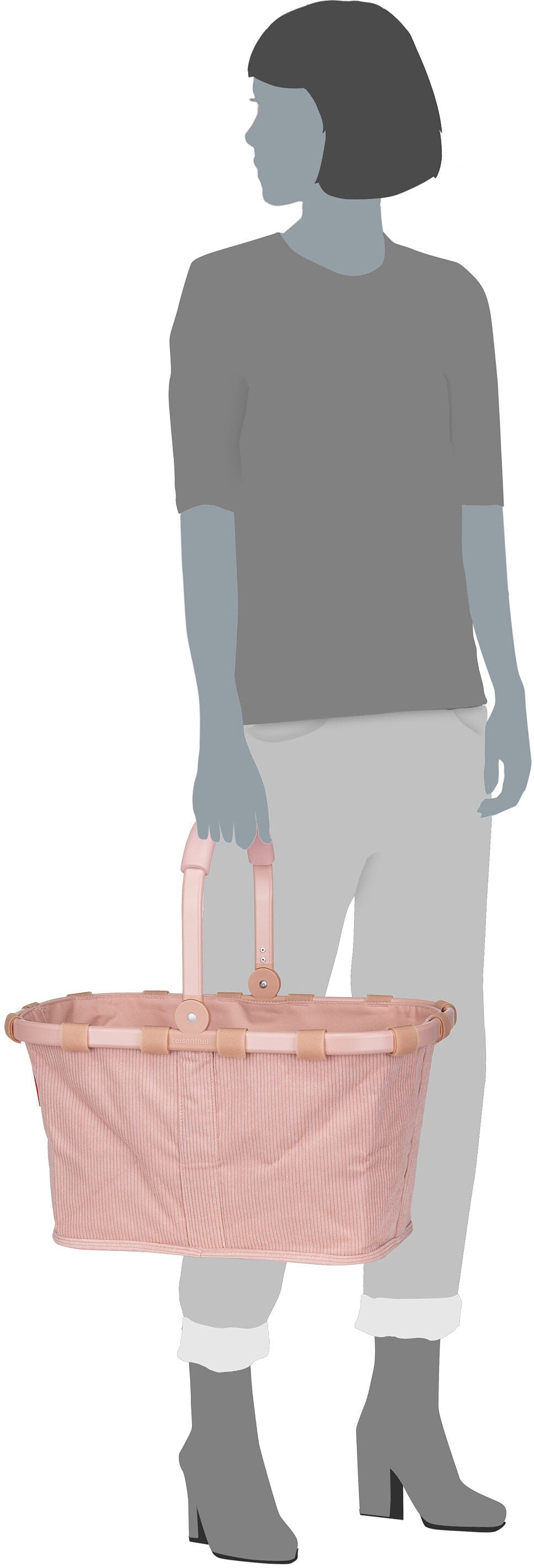 reisenthel carrybag frame cord Cord Sand Einkaufskorb – Silhouettenansicht
