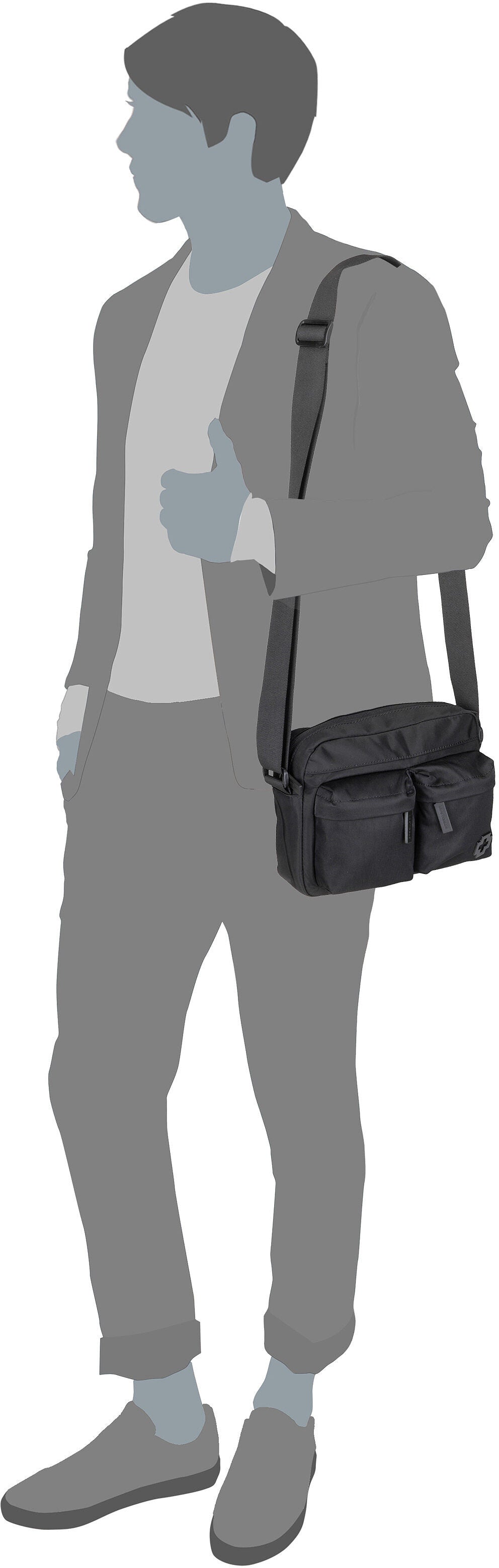 Strellson Wood Street Odd SHZ Khaki Crossbody Bag – Silhouettenansicht