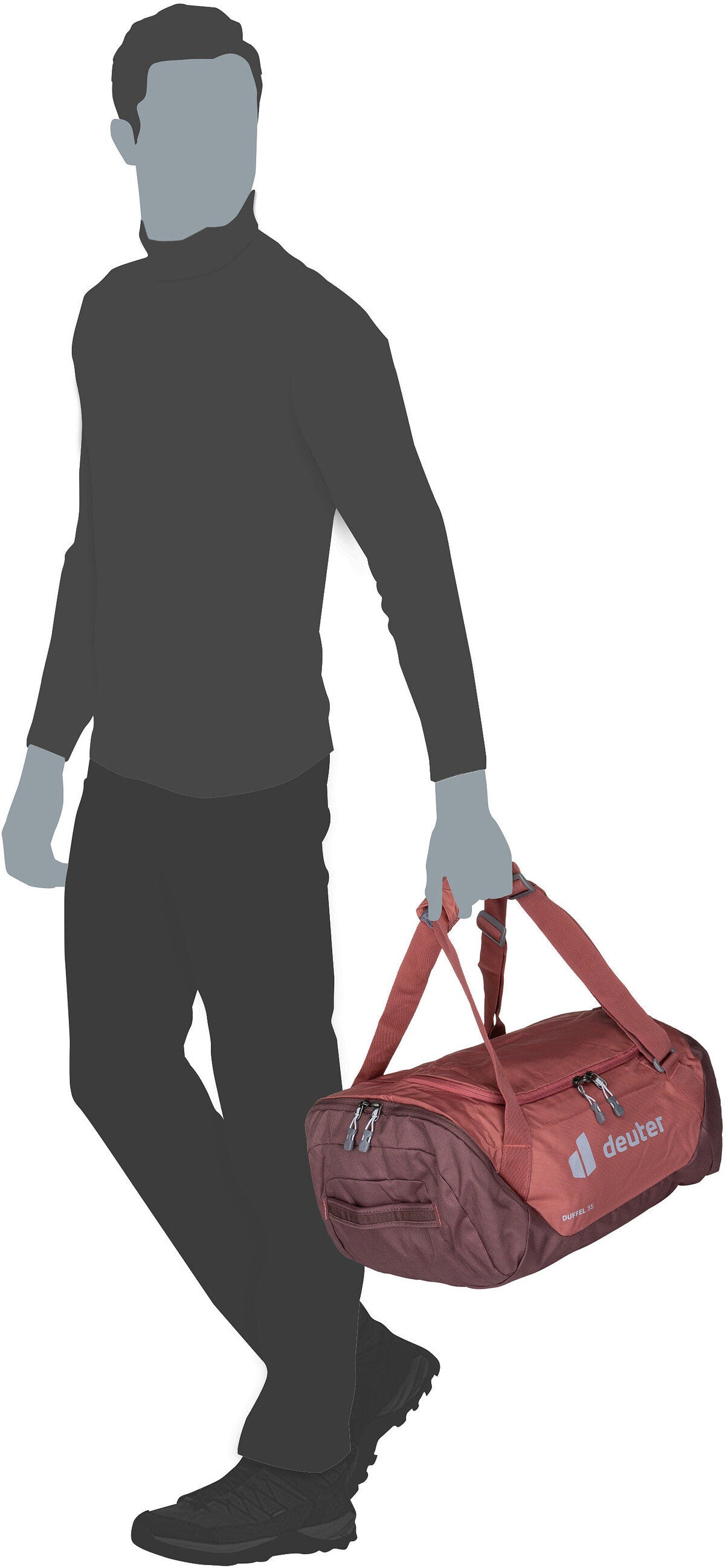 Deuter Duffel 35 Caspia/Raisin Dufflebag – Silhouettenansicht