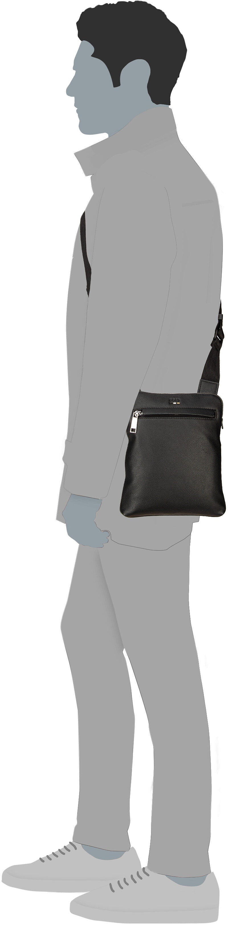 BOSS Ray S 50536477 Black Beuteltasche – Silhouettenansicht