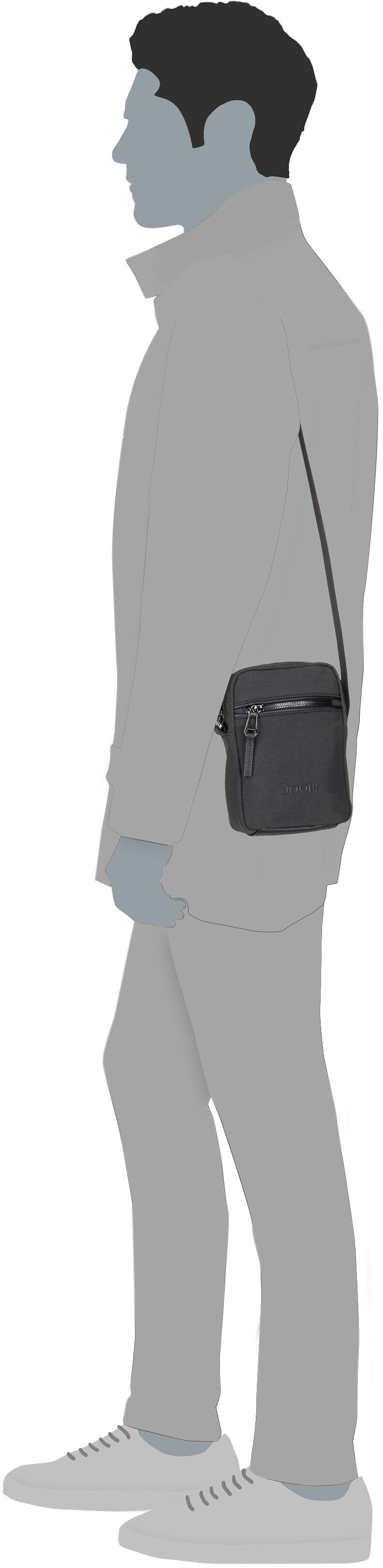 Joop Narni Rafael XSVZ Black Crossbody Bag – Silhouettenansicht