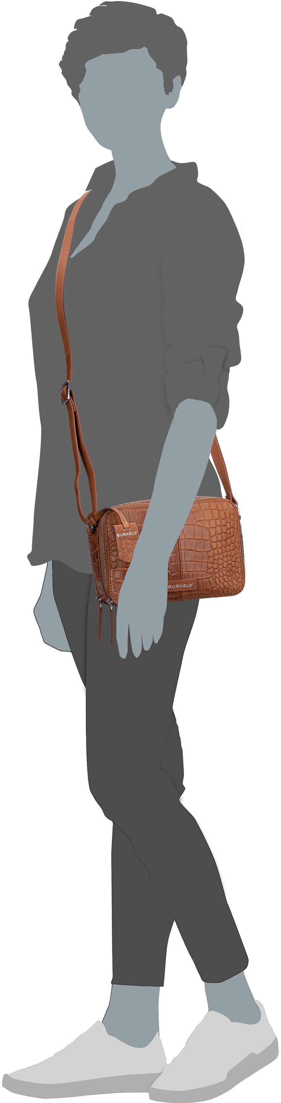 Burkely Cool Colbie 1000441 Cognac Crossbody Bag – Silhouettenansicht