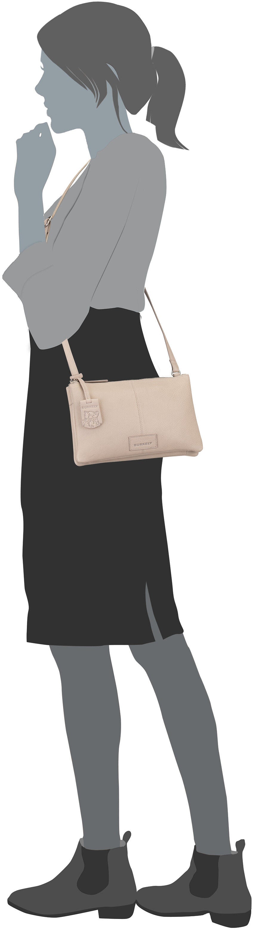 Burkely Soft Skylar 1000342 Grey Crossbody Bag – Silhouettenansicht
