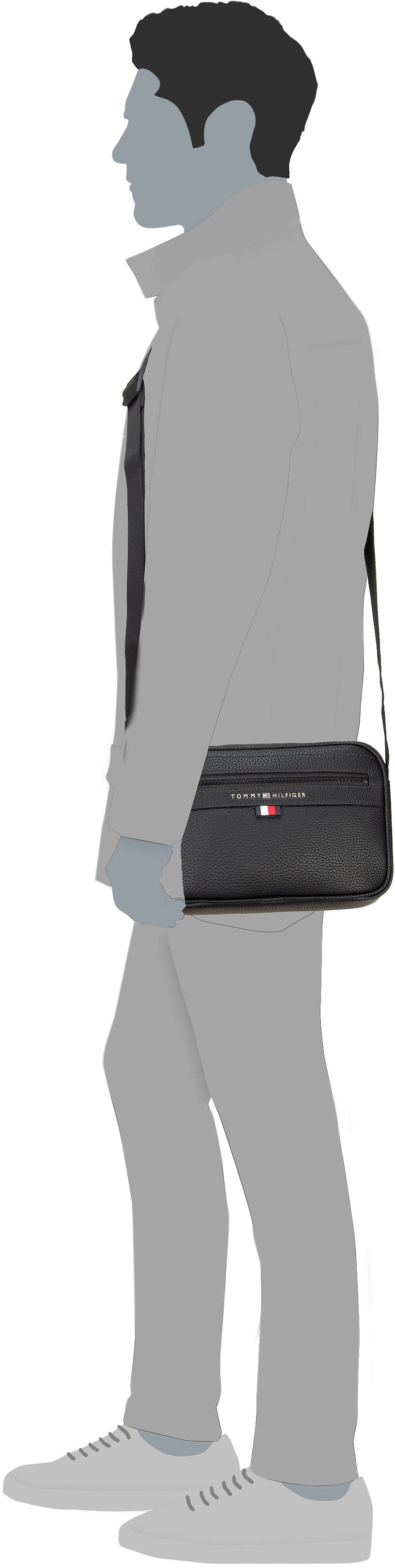 Tommy Hilfiger Essential PU EW Reporter Black Crossbody Bag – Silhouettenansicht