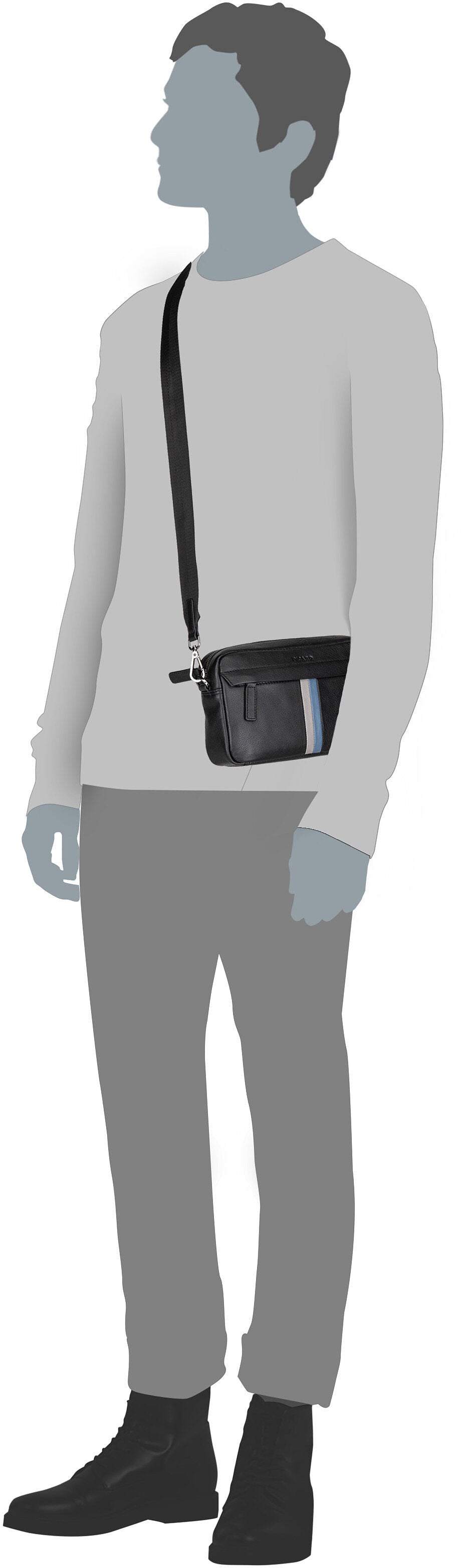 Picard Horizon 1230 Schwarz Crossbody Bag – Silhouettenansicht