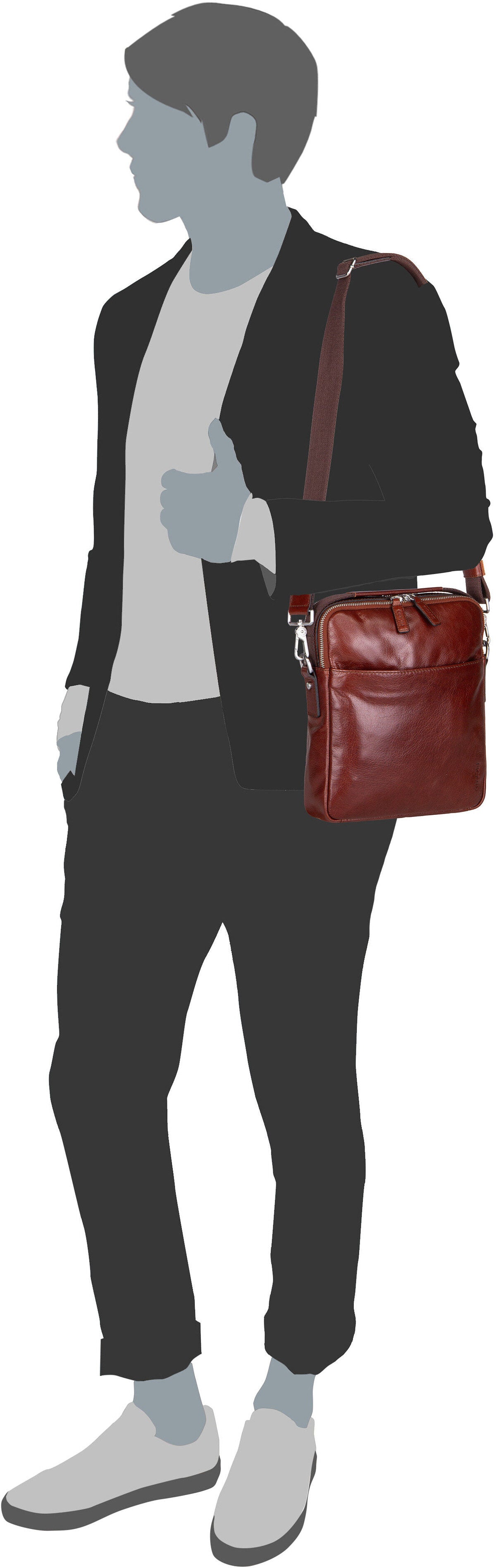 Picard Buddy 5618 Schwarz Crossbody Bag – Silhouettenansicht