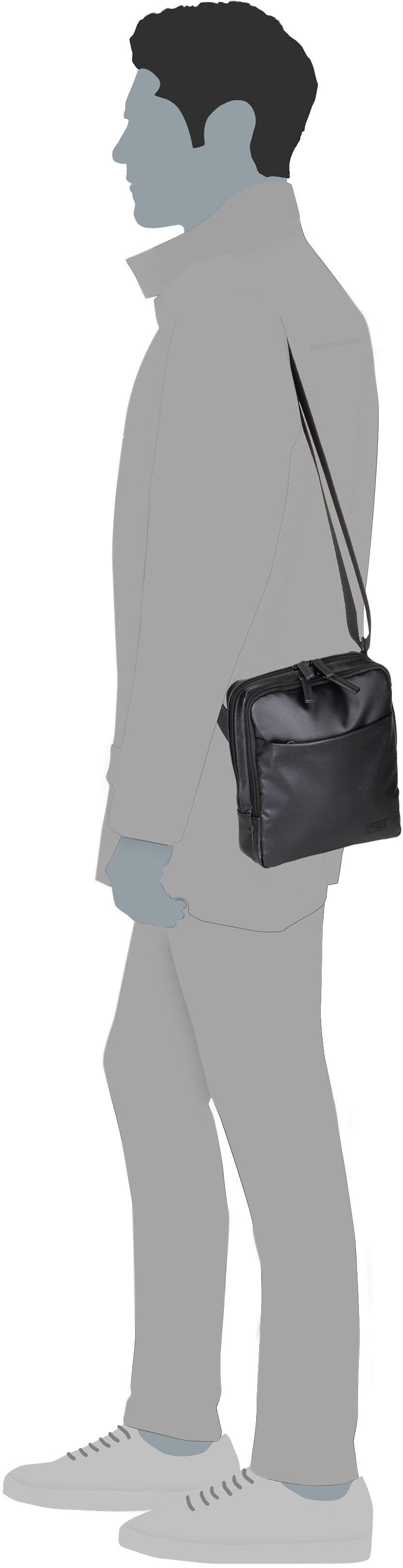 Jost Tolja 4227 Mid Grey Crossbody Bag – Silhouettenansicht