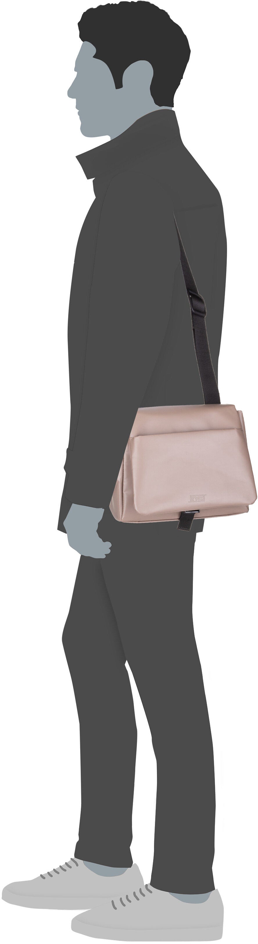 Jost Tolja 4228 Taupe Crossbody Bag – Silhouettenansicht
