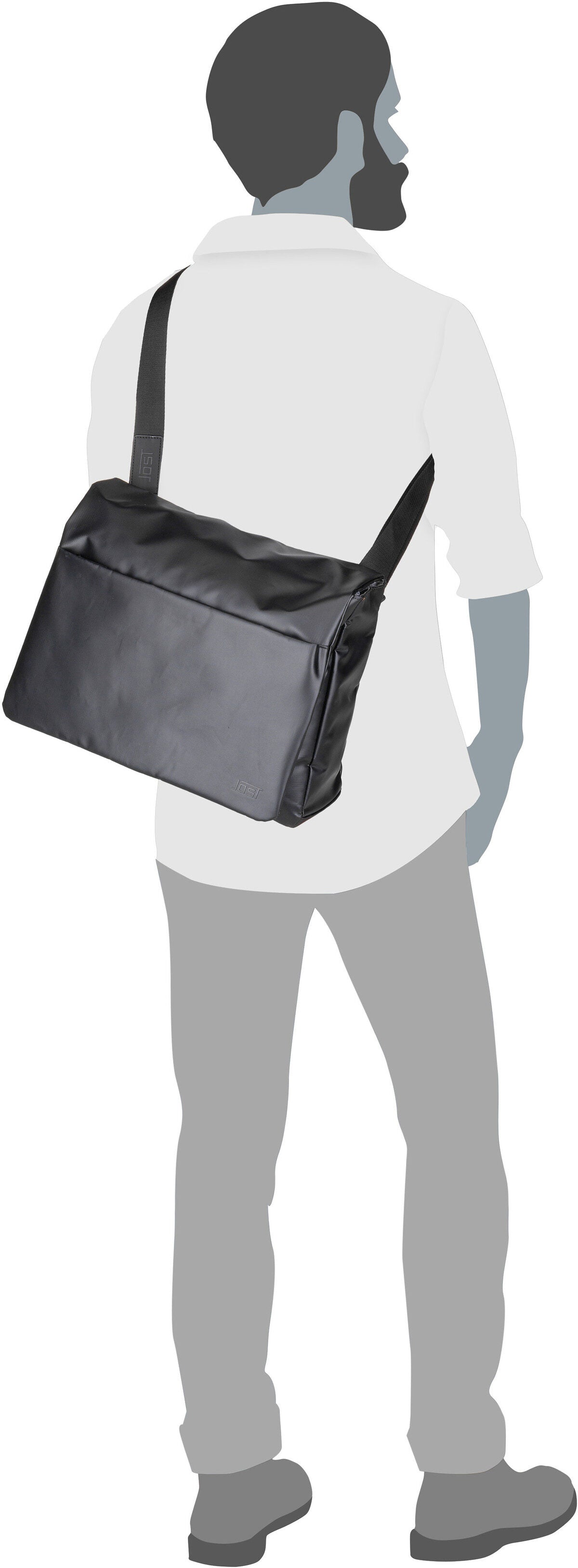 Jost Tolja 4229 Mid Grey Messenger Bag – Silhouettenansicht