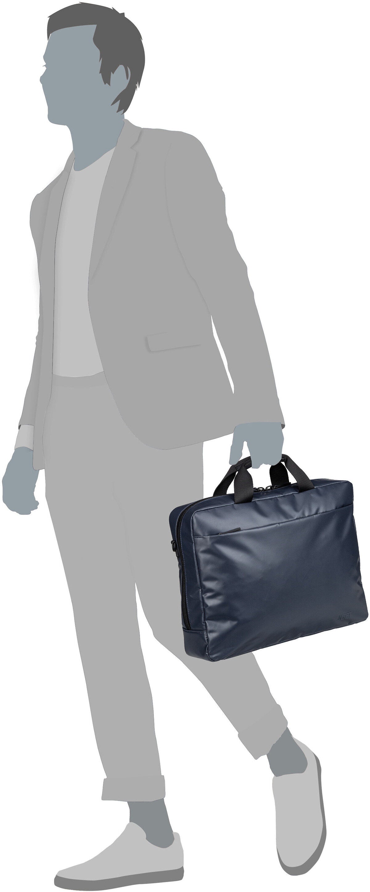 Jost Tolja 4230 Mid Grey Aktentasche – Silhouettenansicht