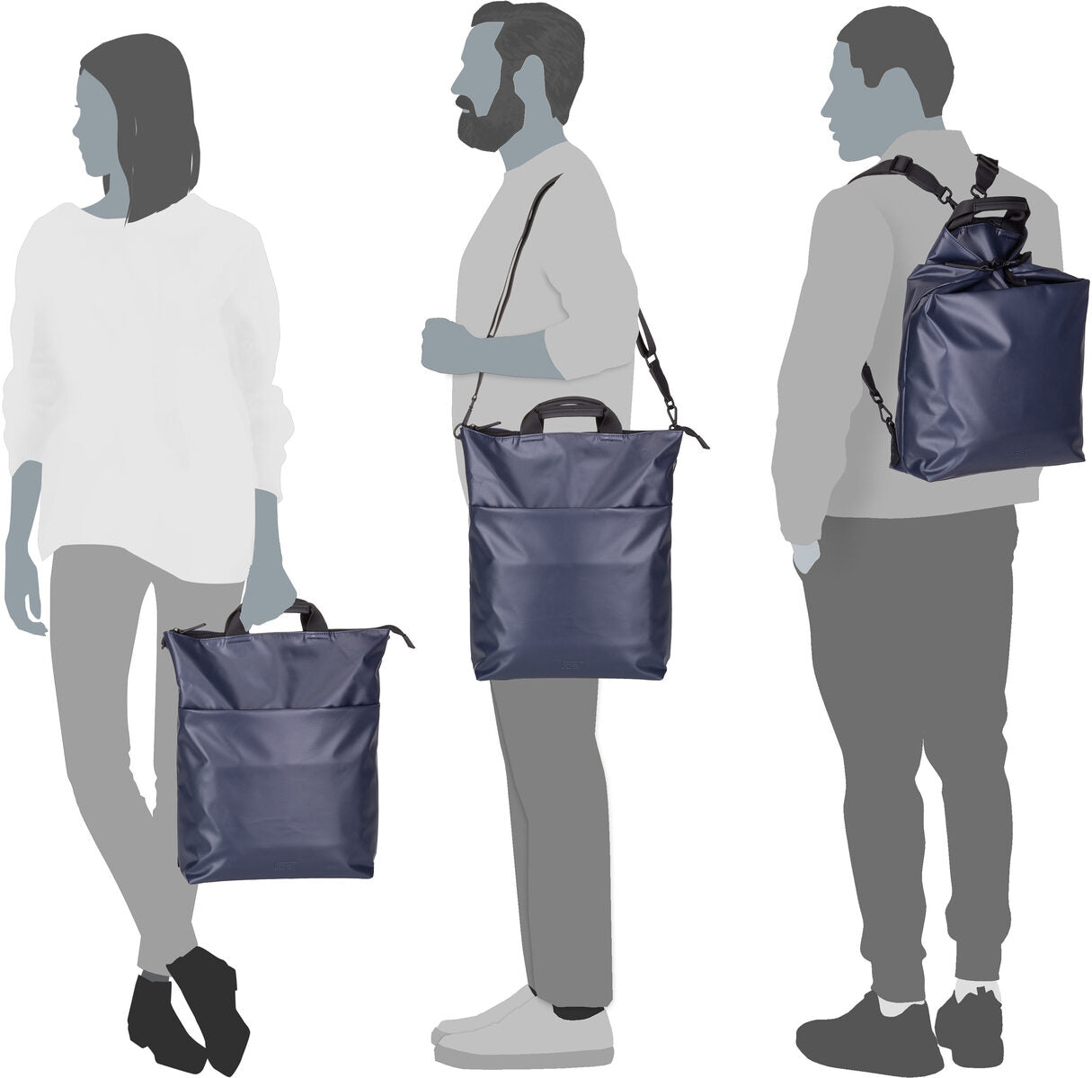 Jost Tolja 4233 Mid Grey Rucksack – Silhouettenansicht