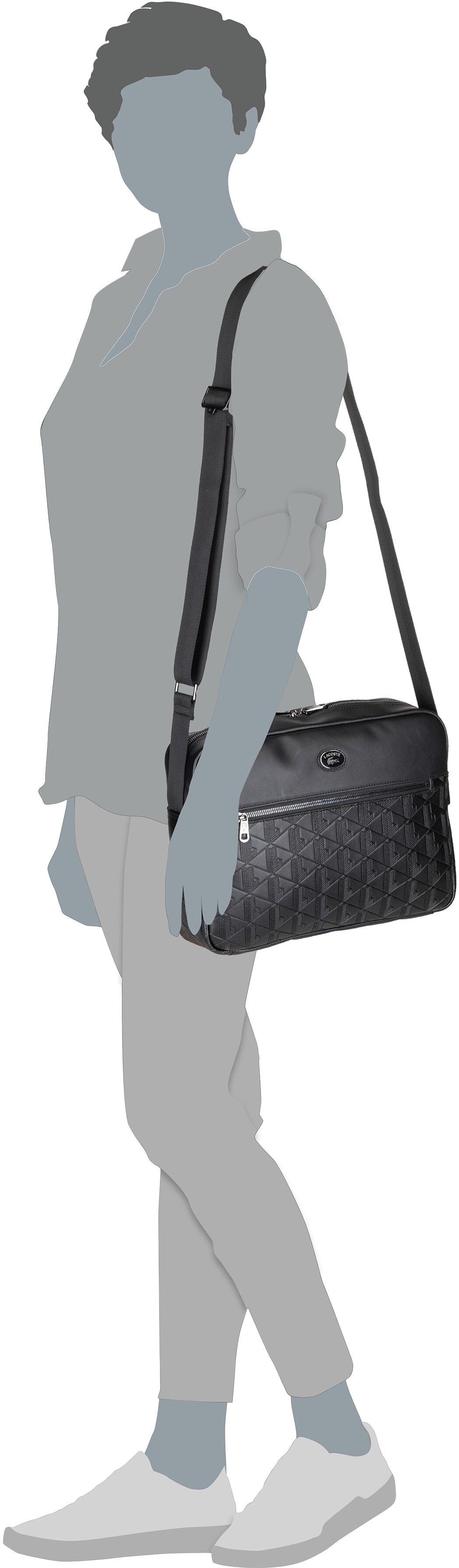 Lacoste Nomogramme Reporter NH4656MR Black Crossbody Bag – Silhouettenansicht