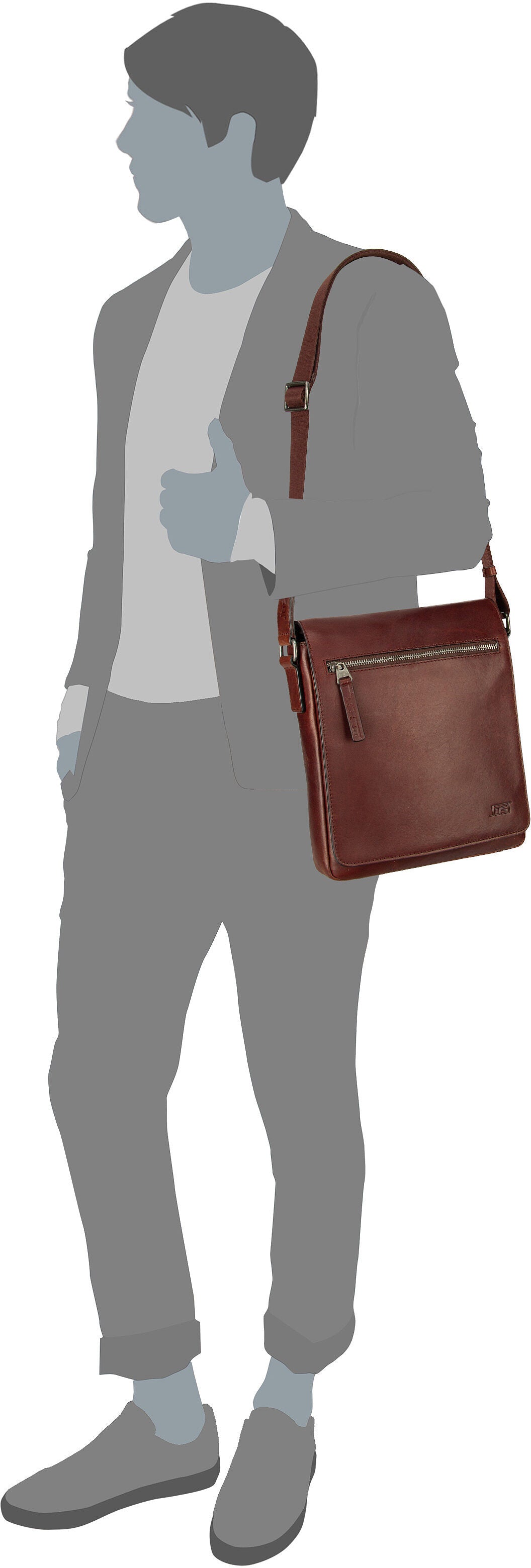 Jost Lund L 6741 Braun Crossbody Bag – Silhouettenansicht