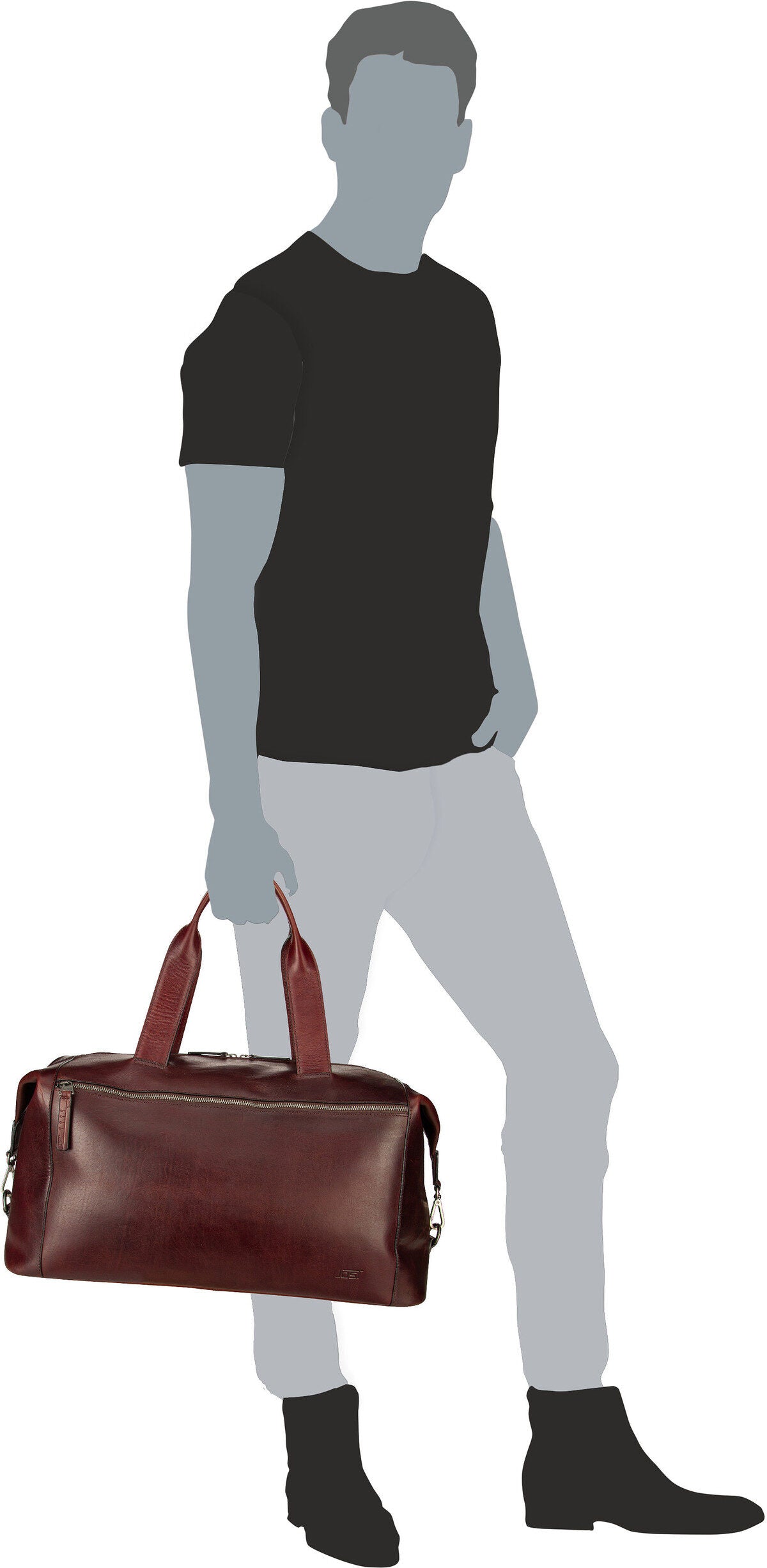 Jost Lund Travel 6748 Braun Weekender – Silhouettenansicht