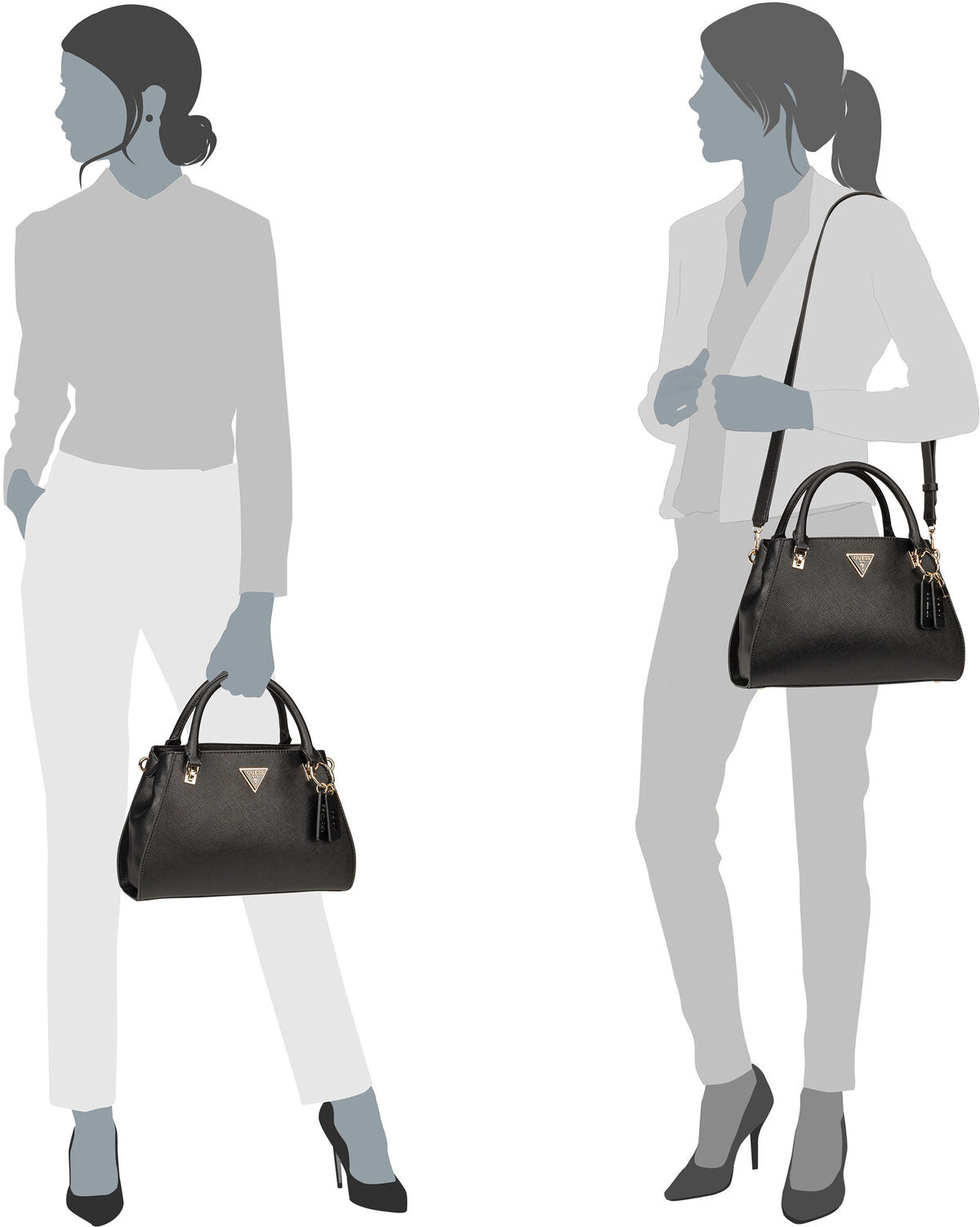 Guess Noelle Luxury 79070 HWZG78 Bone Henkeltasche – Silhouettenansicht
