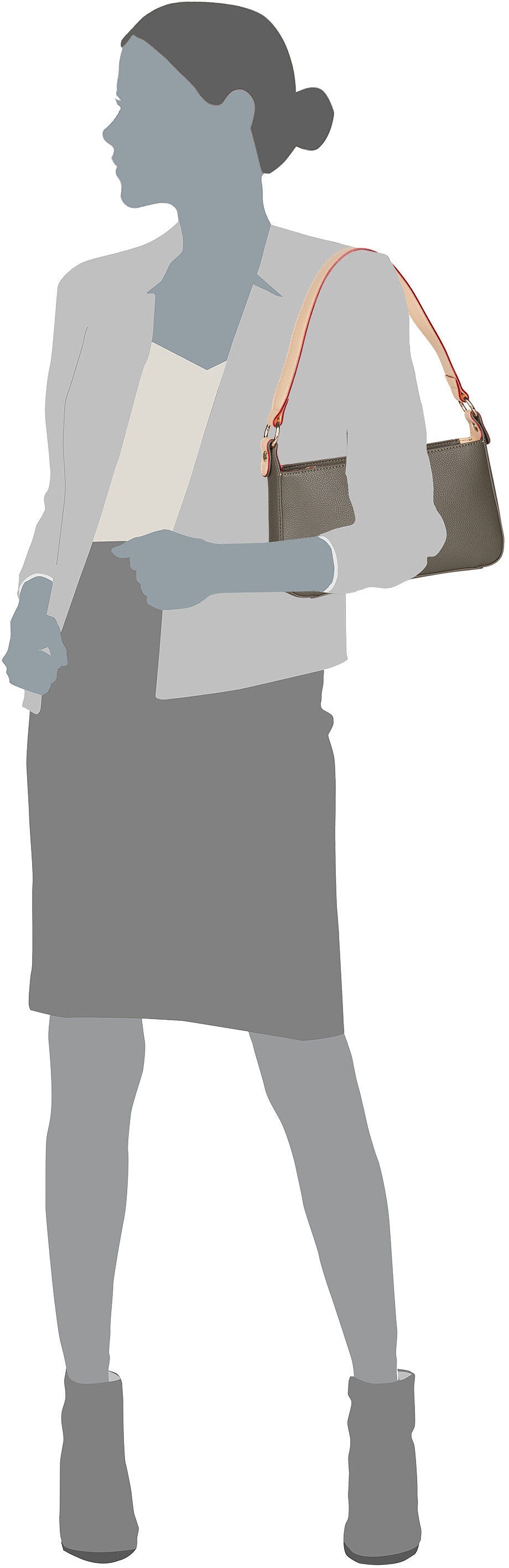 Bugatti Ella Small 6642 Olive Umhängetasche – Silhouettenansicht
