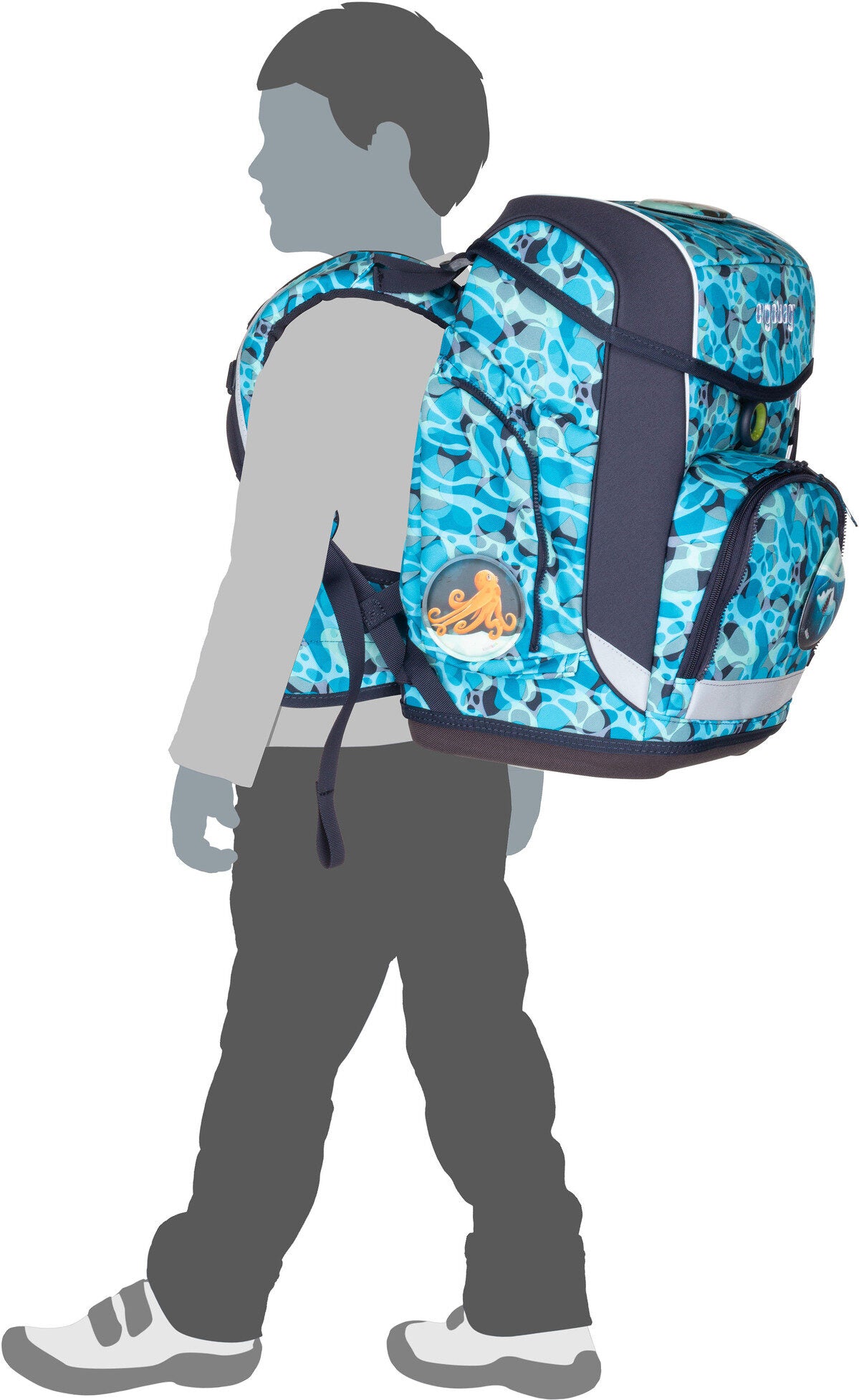 ergobag cubo Set ECO AbtauchBär Schulranzen – Silhouettenansicht