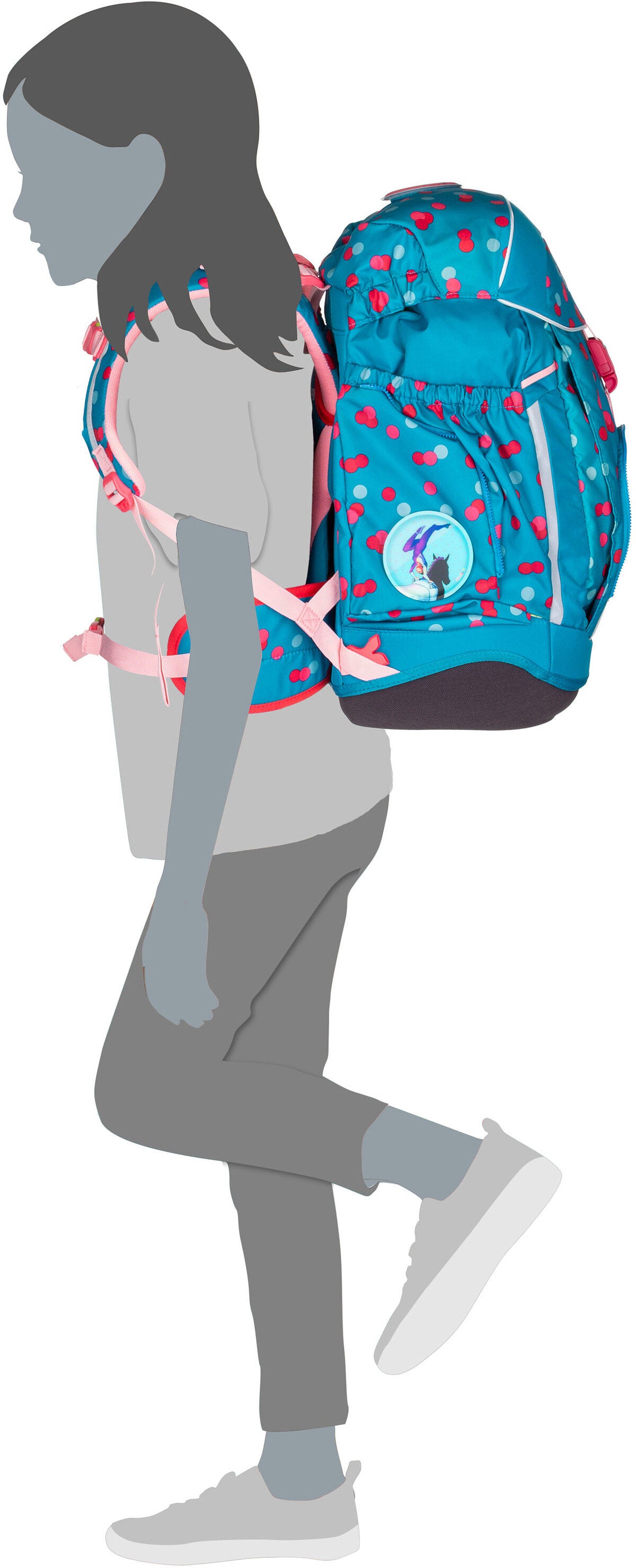ergobag maxi Set PonyBäradies Schulranzen – Silhouettenansicht
