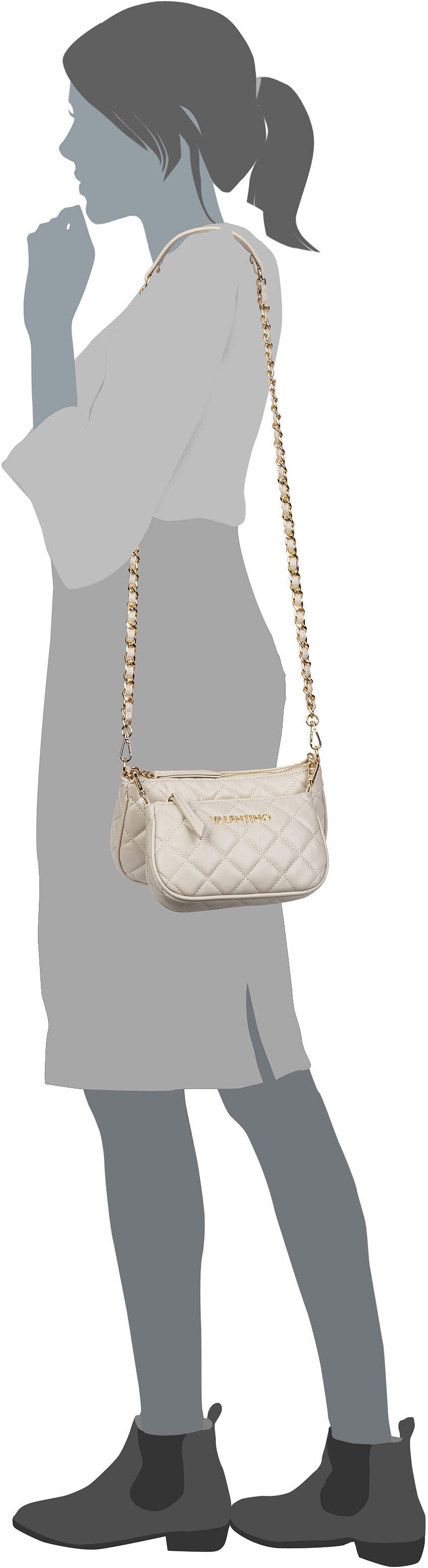 Valentino Ocarina K24R Bianco Crossbody Bag – Silhouettenansicht