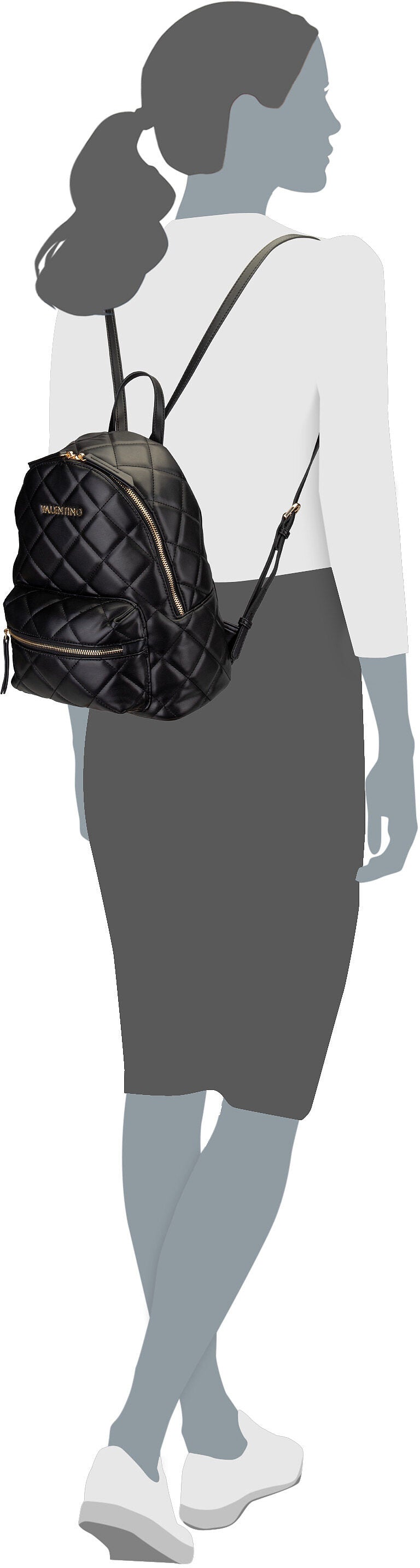 Valentino Ocarina K37R Nero Rucksack – Silhouettenansicht