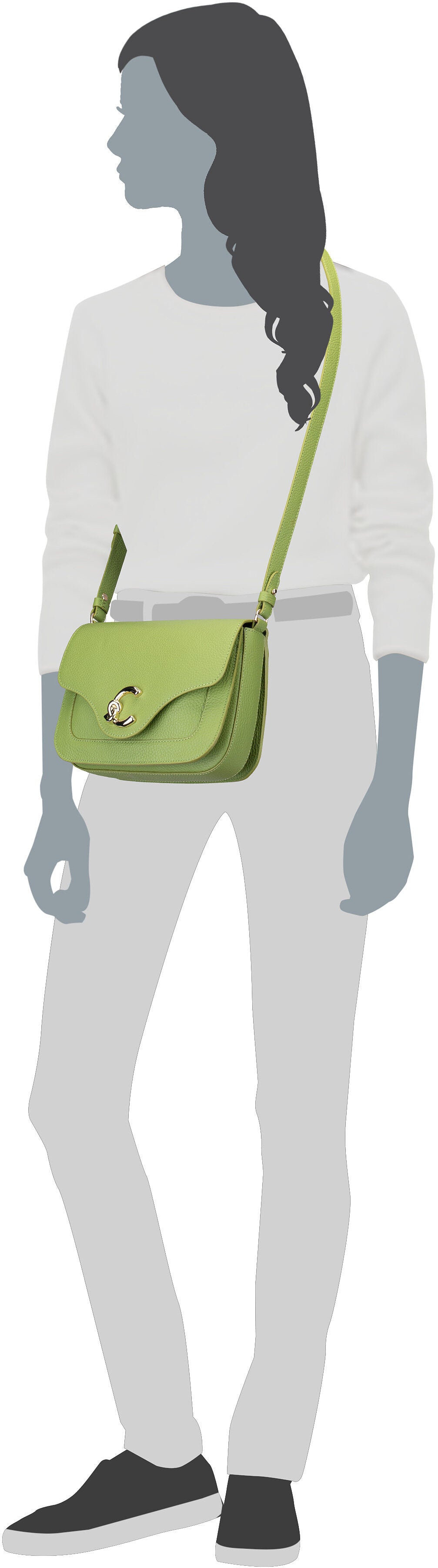 Coccinelle C-Me 1501 Nero Crossbody Bag – Silhouettenansicht