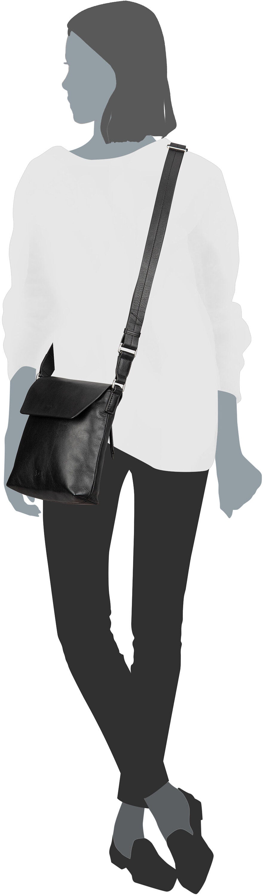 Jost Arva S 4314 Ecru Crossbody Bag – Silhouettenansicht