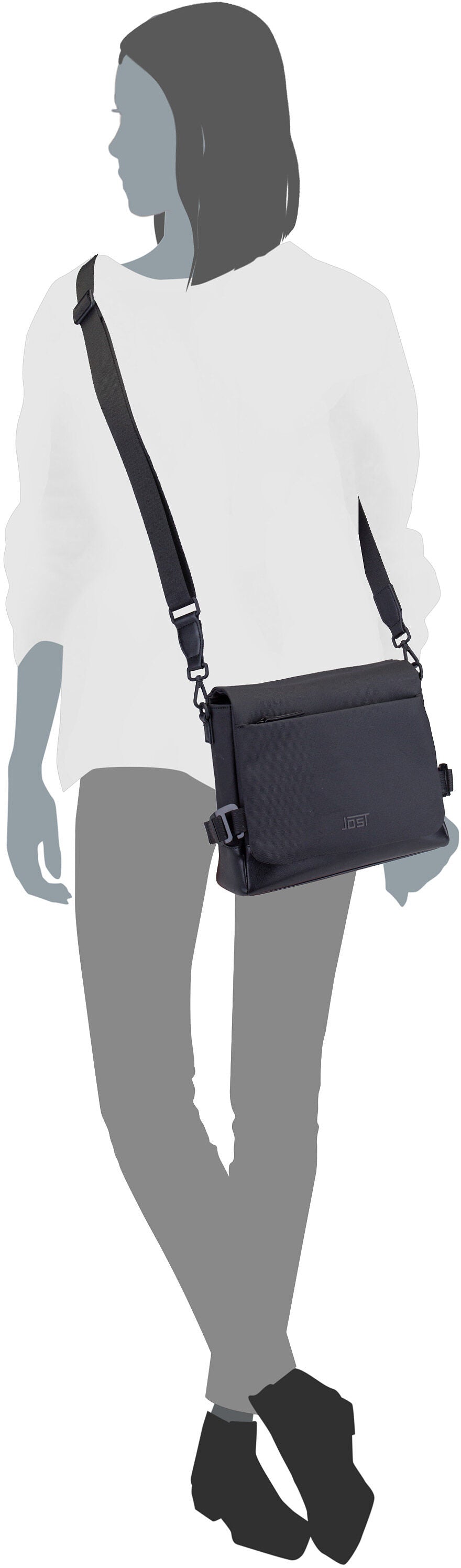 Jost Borgholm S 5308 Blaugrau Crossbody Bag – Silhouettenansicht