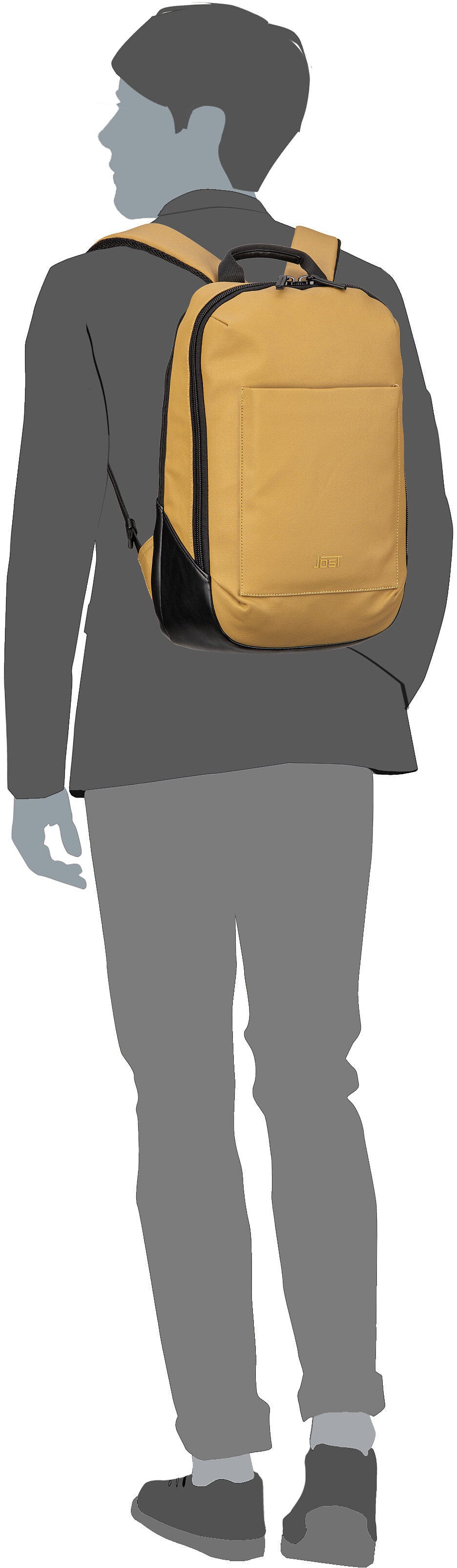 Jost Borgholm BP 5304 Mustard Rucksack – Silhouettenansicht