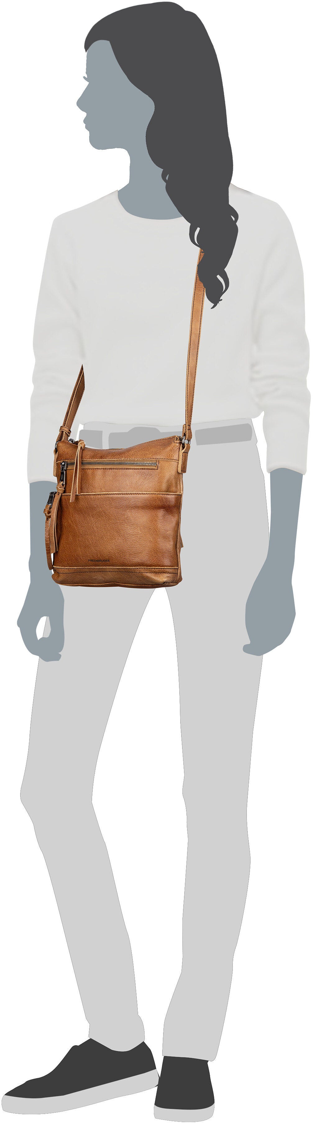 Fredsbruder My Old Friend 3678 Dark Chocolate Beuteltasche – Silhouettenansicht