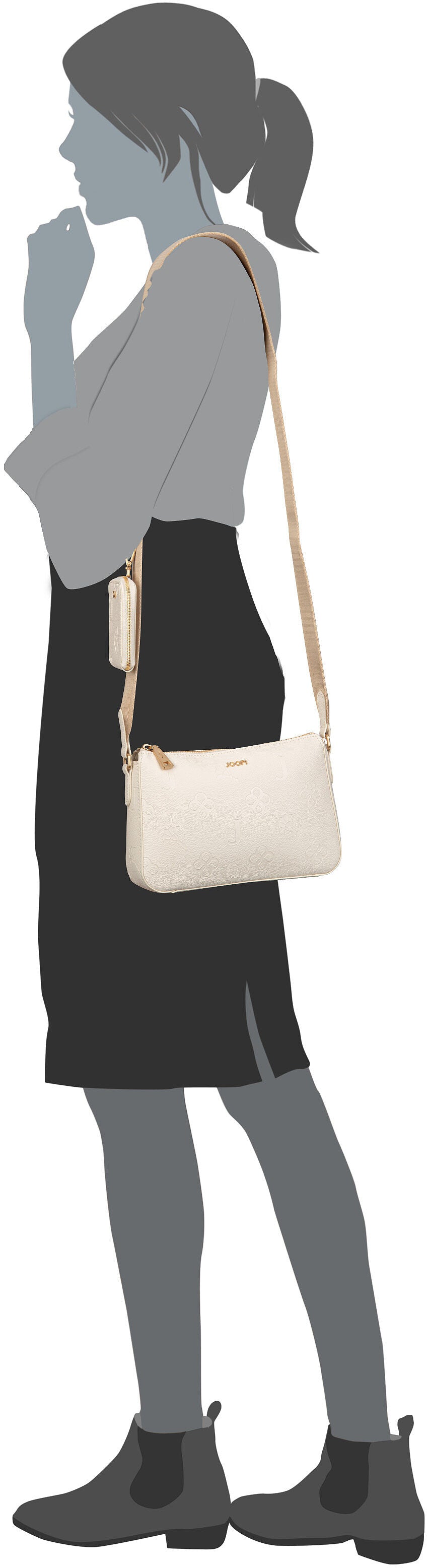 Joop Decoro Edition Jasmina SHZ Pure White Crossbody Bag – Silhouettenansicht