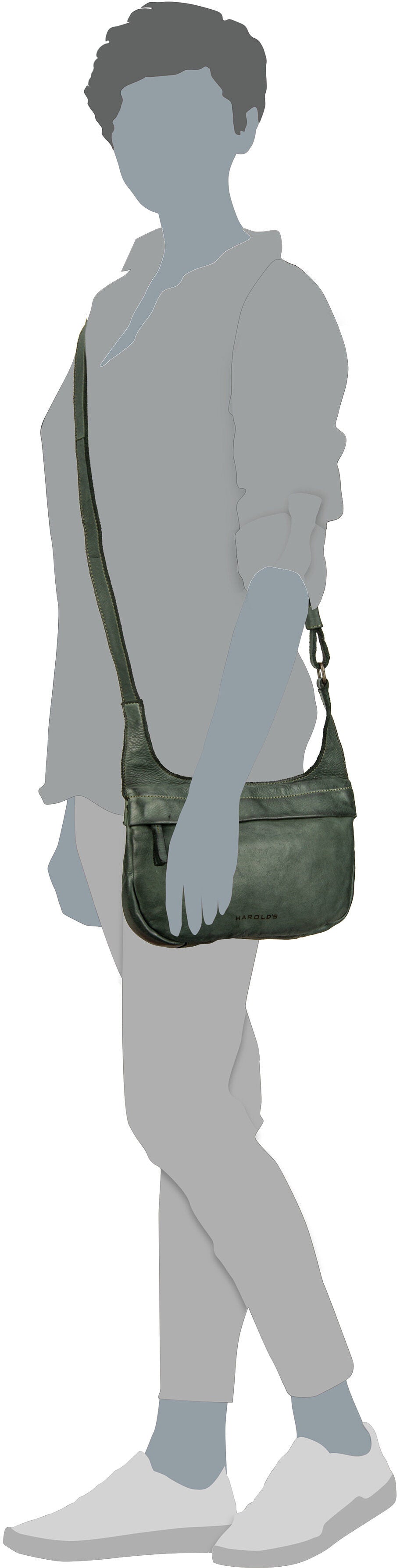 Harold's Submarine 83 Schwarz Crossbody Bag – Silhouettenansicht