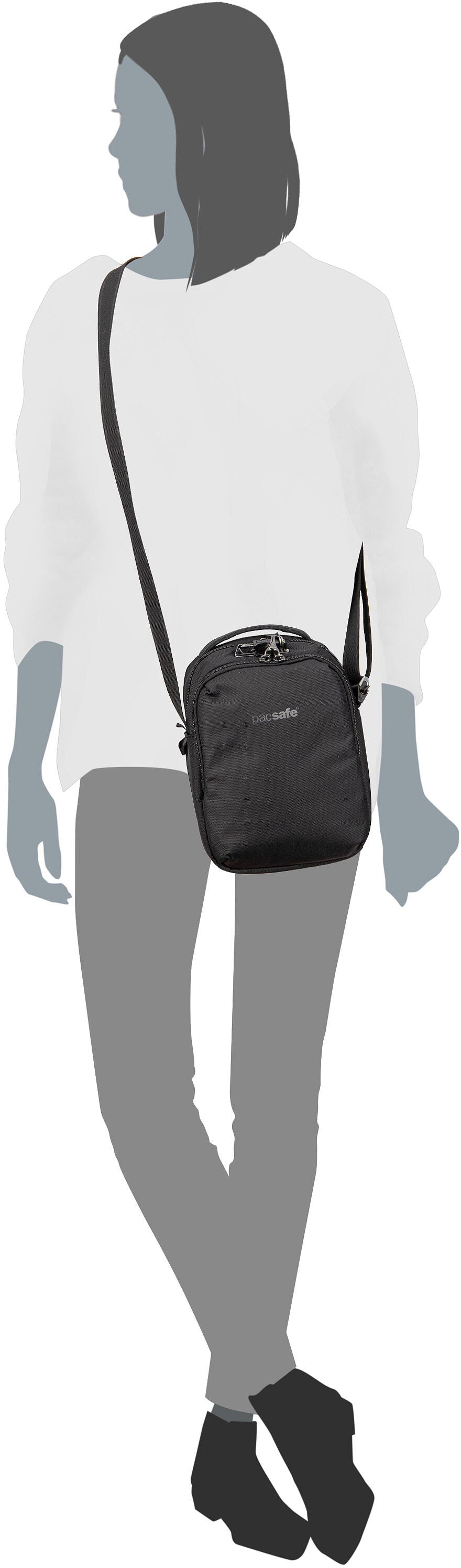 Pacsafe V Companion CB Ocean Crossbody Bag – Silhouettenansicht