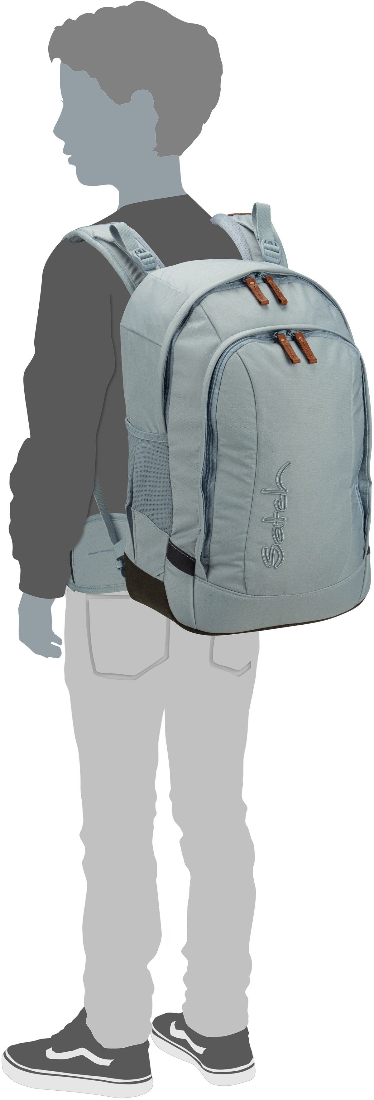 satch satch Air Nordic Edition Nordic Ice Blue Schulranzen – Silhouettenansicht