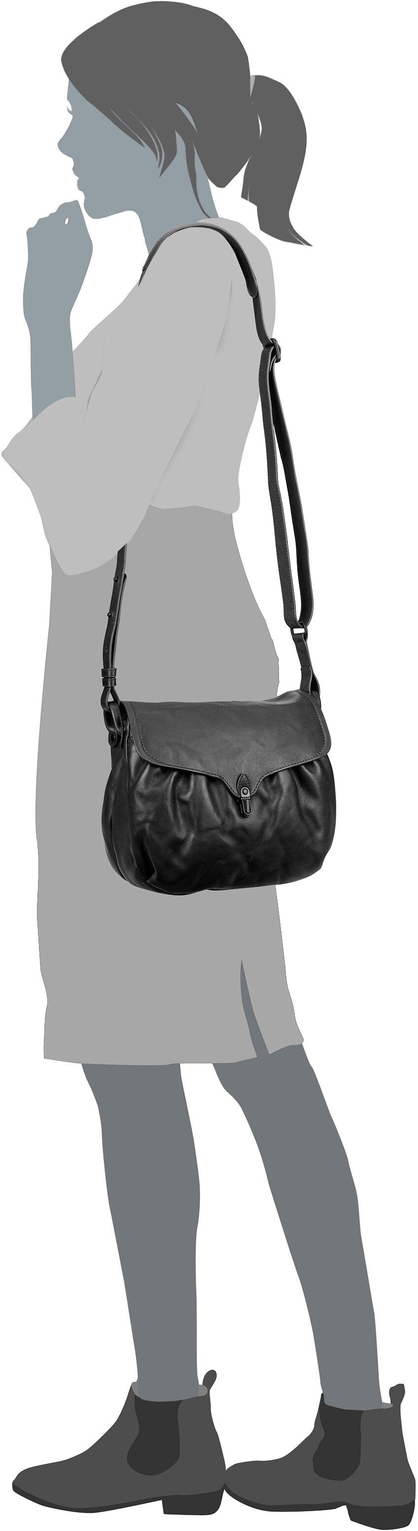 aunts & uncles Mrs. Pineapple Pie Caramel Saddle Bag – Silhouettenansicht