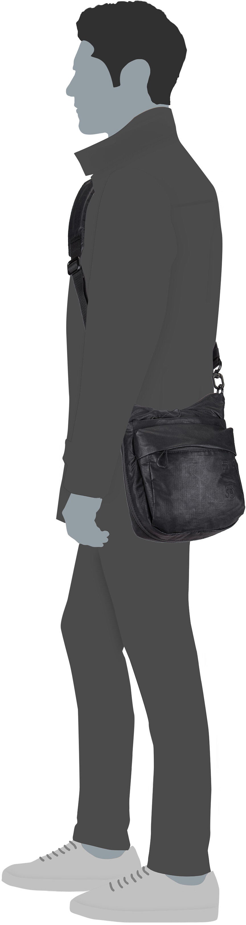 aunts & uncles Yura RE lite Linen  Crossbody Bag – Silhouettenansicht