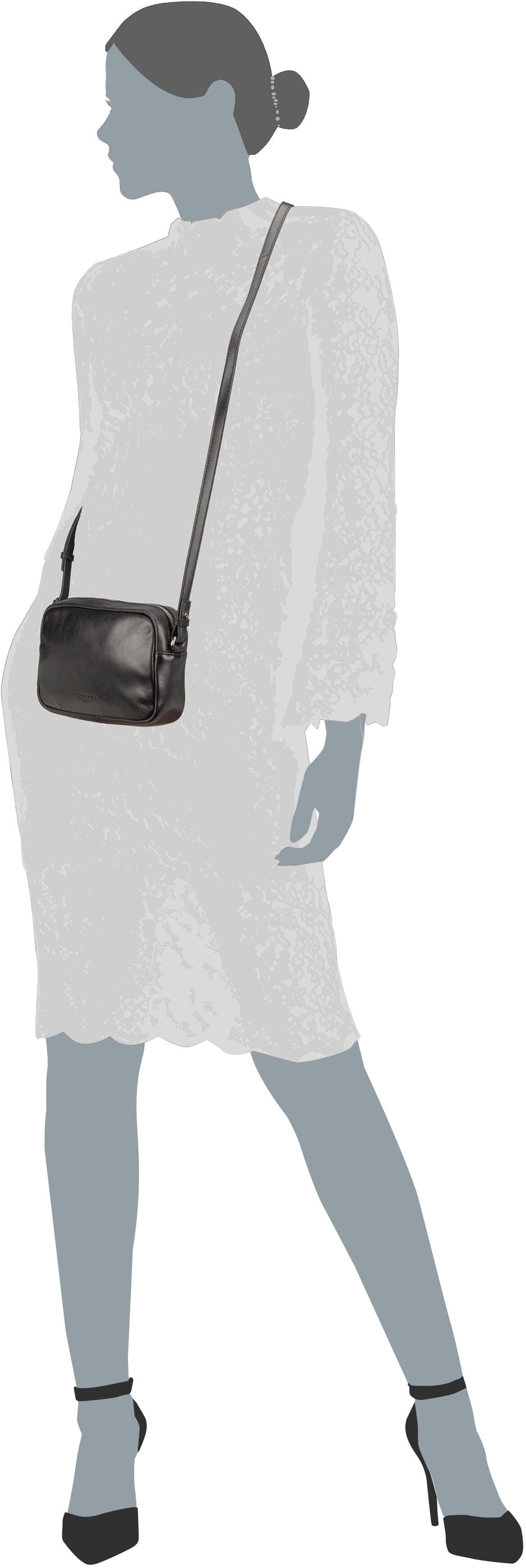 Liebeskind Berlin Maia Camera S Sheep Natural Black Crossbody Bag – Silhouettenansicht