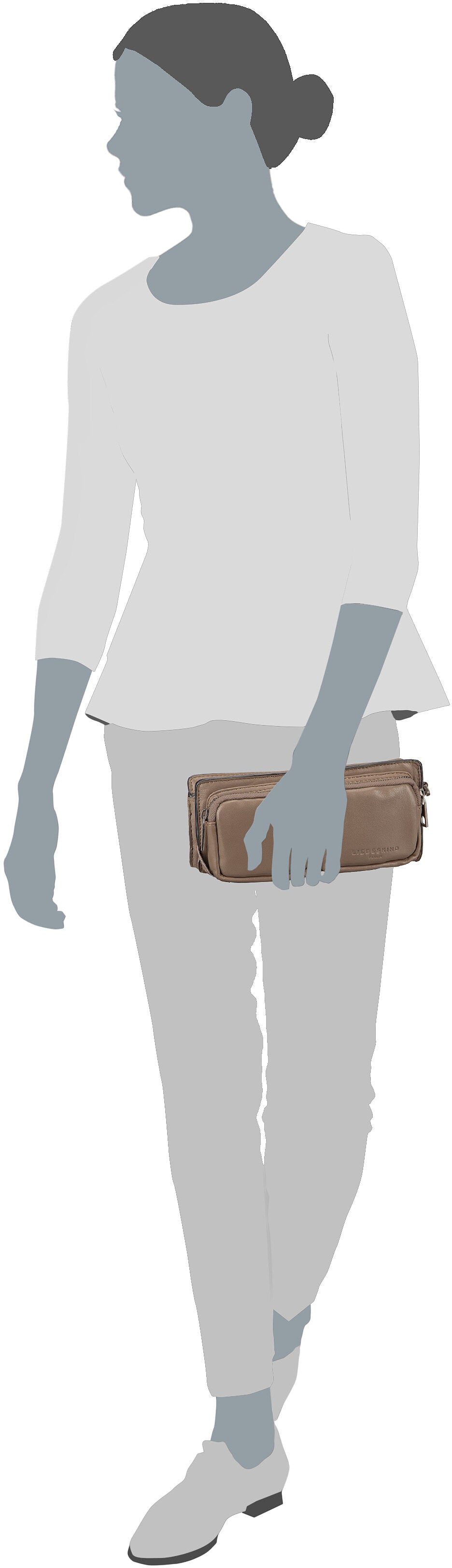 Liebeskind Berlin Maia Pouch M Sheep Natural Neutral Gray Clutch – Silhouettenansicht