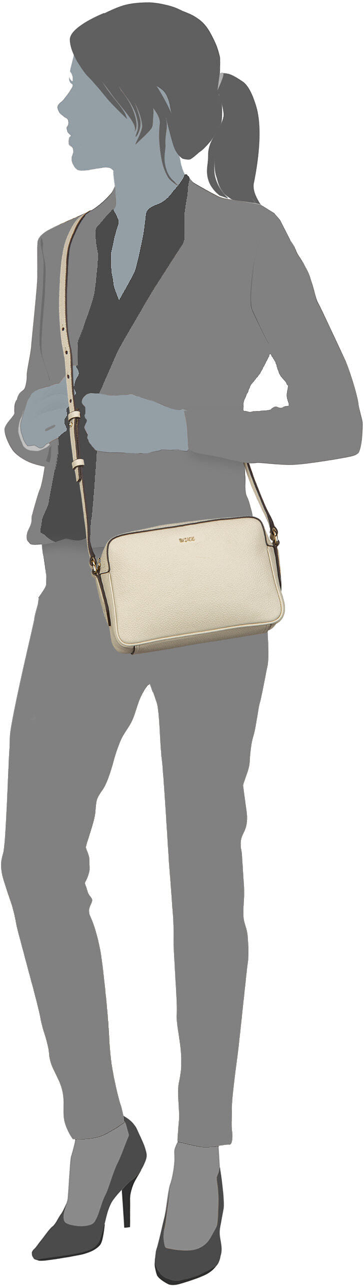 BOSS Lenah CB 50547733 Open White Crossbody Bag – Silhouettenansicht
