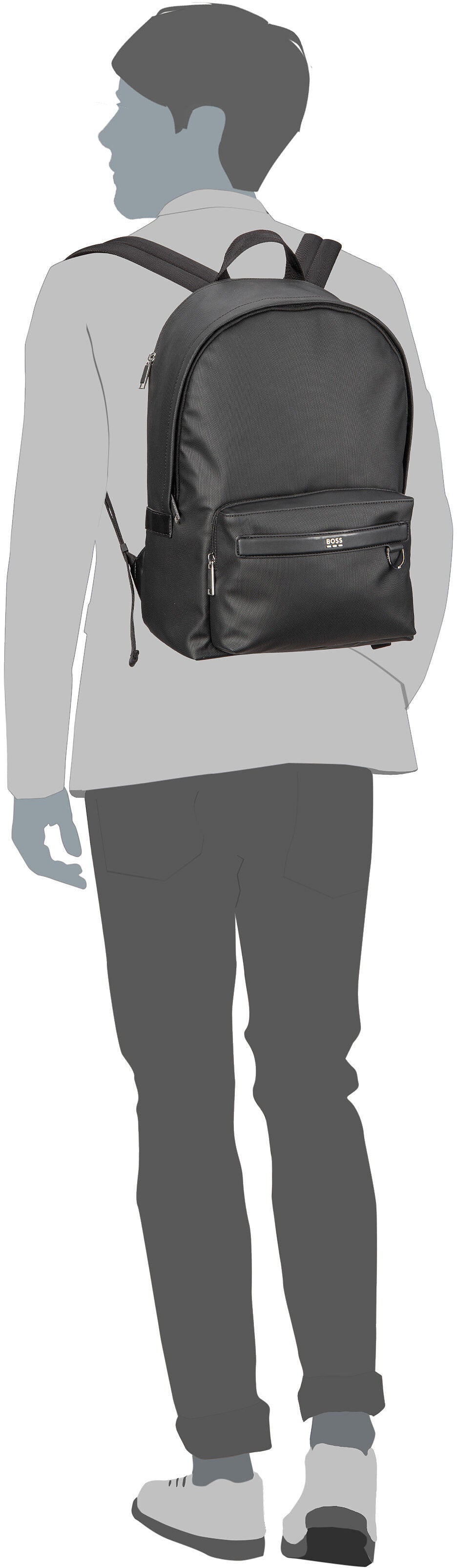 BOSS Jinko Evo BP 50548779 Black Rucksack – Silhouettenansicht