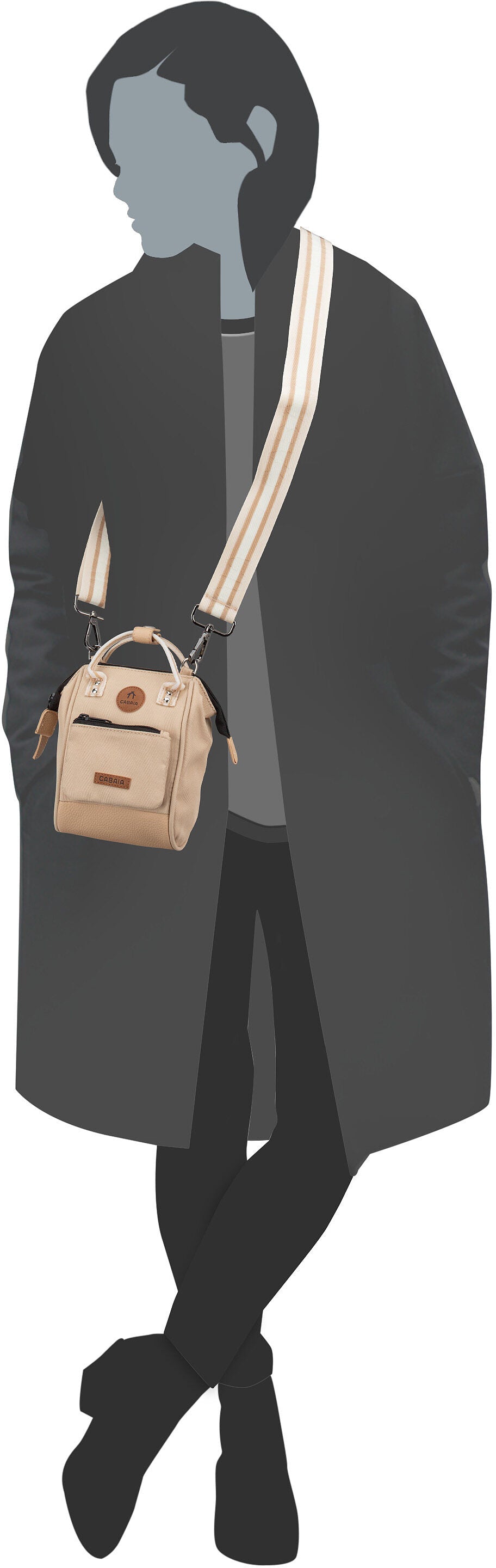 Cabaia Nano Bag Recycled Oxford Berlin Crossbody Bag – Silhouettenansicht